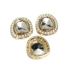 Conectores Kundan Dorados de Aleación Resistente Beadsnfashion, 24x21mm, Elegantes Componentes Variados para la Fabricación de Joyas y Pendientes - Product Image 2