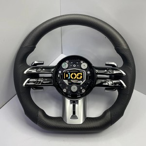 Volant en fibre de carbone pour <span class=keywords><strong>Mercedes</strong></span> Benz <span class=keywords><strong>S223</strong></span> C206 232 E213 W221 W212 W464 C250 Gle 43 Amg, classe V, OLED RPM, cuir de voiture - Product Image 5