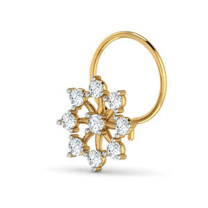 18K Gold Plated Pearl Diamond <b>Nosepin</b> for Wedding Engagement Gift - Product Image 4