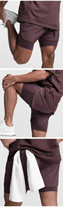 Pantalones Cortos Deportivos de Compresión Personalizados 2 en 1 con Estampado de Diseñador, 100% Algodón, para Gimnasio, Entrenamiento, Deportes, para Hombre, de Doble Capa - Product Image 2