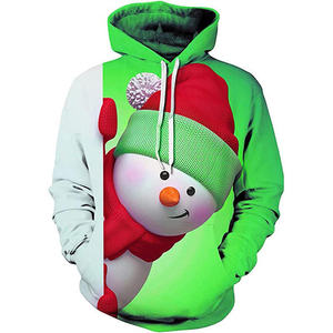 Ropa de calle personalizada de algodón con cuello redondo para hombre, sudaderas con capucha bordadas de Navidad con cuello redondo, sudaderas con capucha bordadas de Navidad - Product Image 2