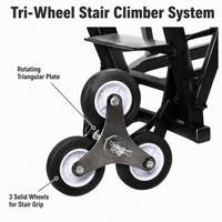 Chariot à main pliable GY en alliage d'aluminium, portable, antichoc, pour monter les escaliers, avec 6 roues omnidirectionnelles en PU