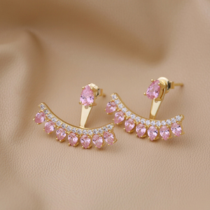 Boucles d'oreilles vestes d'oreille en pierre de Zircon rose bijoux en argent sterling 925 en gros turc - Product Image 3