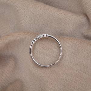 Mini anillo de Plata de Ley 925 sólida elegante y ligero Zirconia cúbica estampada 925 anillos finos - Product Image 4