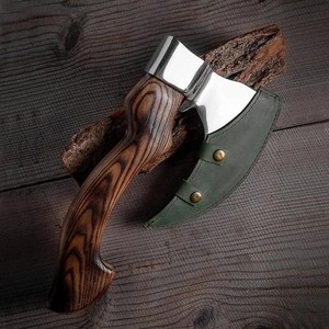 Trancheuse à pizza écologique faite à la main en acier inoxydable de haute qualité avec couvercle en cuir - Product Image 2