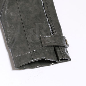 Veste en cuir PU décontractée de haute qualité pour hommes, style universitaire avec tissu denim, vestes pour hommes à la mode, au prix de gros - Product Image 6