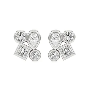 Pendientes de Diamantes Aelina con Cuatro Puntas - Product Image 1