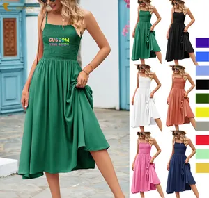 All'ingrosso di alta qualità casual summer street lady long slip maxi abiti vendita calda nuovo vestito di design per le donne