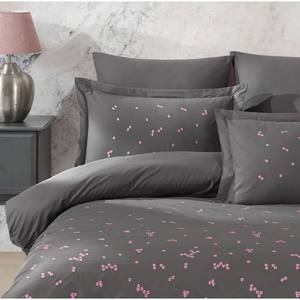 Ensemble housse de couette brodée double popeline Premium Hobby Collection printemps gris - Product Image 2