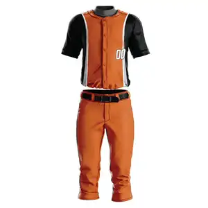半袖畅销棒球制服最新款式定制涤纶垒球运动衫和裤子制服
