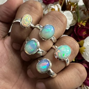 Handmade 925 Sterling Silver Fire <b>Opal</b> <b>Ring</b> Ethiopian Natural October Birthstone Jewelry Statement <b>Ring</b> - Product Image 4