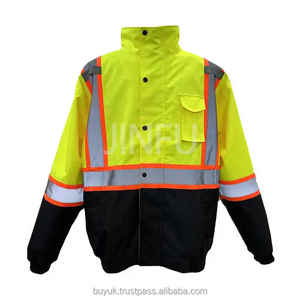 Gran oferta, chaleco de seguridad reflectante de alta visibilidad de invierno para hombre, sudadera de lana con cremallera, abrigo, mangas extraíbles, logotipo personalizable - Product Image 2