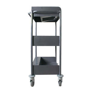 Chariot de bibliothèque à quatre roues avec panneaux insonorisants et étagères profilées - Product Image 2
