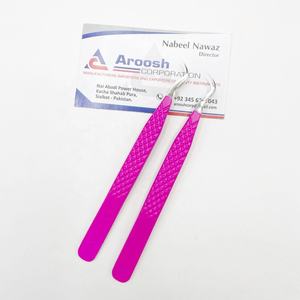 Pinzas de extensión de pestañas de Color púrpura con agarre de diamante de acero inoxidable sostenible de alta calidad al por mayor logotipo personalizado - Product Image 6