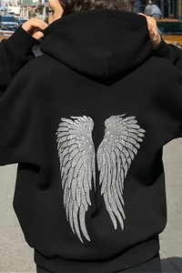 เสื้อสเวตเชิ้ตผู้หญิง Ever Glow แบบมีฮู้ด ผ้าถักบุขน ขนาดใหญ่พิเศษ สีพื้น ผ้าฟลีซ ไซส์พลัส แขนปกติ ใส่ได้ทั้งฤดูหนาวและฤดูใบไม้ร่วง - Product Image 4