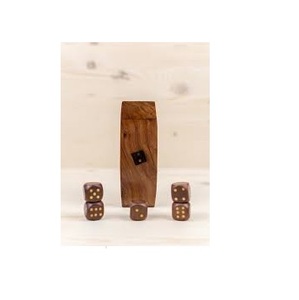 Boîte à dés traditionnelle en bois faite à la main en verre avec boîte à dés en bois de travail en laiton de haute qualité - Product Image 5