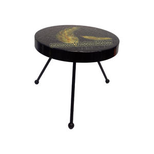 Table d'autel en métal pliante en fer de qualité supérieure motif de feuille Table d'autel ronde pour la décoration d'automne offrandes spirituelles - Product Image 2