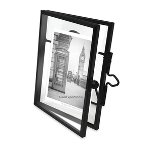 Cadre photo rectangulaire au design moderne, en verre transparent, pour table, mini porte-photo décoratif, fleur pressée, rose, pour les fêtes - Product Image 4