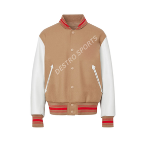 Vestes universitaires de luxe personnalisées pour hommes Veste universitaire Letterman à manches longues en cuir et laine pour tenue décontractée - Product Image 2