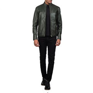 Leather <b>Jackets</b> New Fashion Men Solid Color with Zipper Perfectly Stitched Different Men's Leather <b>Jacket</b> - Product Image 1