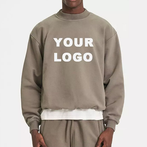 OEM venta al por mayor 100% algodón sudaderas de peso pesado para los hombres logotipo personalizado cuello redondo de gran tamaño transpirable diseño de talla grande - Product Image 1