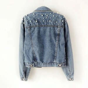 Women Turn Down Collar Cotton <b>Jackets</b> Cropped Custom <b>Denim</b> <b>Jacket</b> Women High Quality <b>Denim</b> <b>Jacket</b> With Low MOQ - Product Image 2