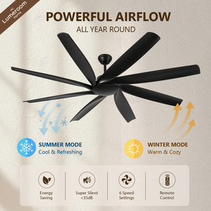 72 Inch Large Industrial Ceiling <b>Fan</b> No Light with <b>Remote</b>, Quiet Reversible DC Motor Ceiling <b>Fan</b> for Garage Patio Living Room - Product Image 2
