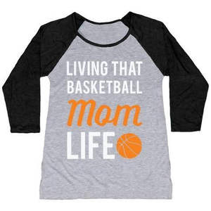 T-shirt de baseball respirant en jersey tri-mélange pour femme, idéal pour les mamans de basket - Product Image 1