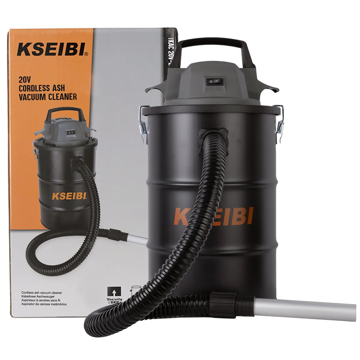 KSEIBI Aspirateur à cendres sans fil de haute qualité Pour nettoyer les cendres et la saleté à l'intérieur des cheminées à bois