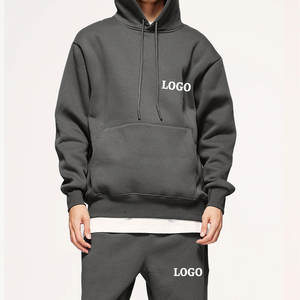 Comprar Sudadera con capucha personalizada Hombres Logotipo personalizado Fleece Drop Shoulder Hoodie Algodón Fleece Sudaderas con capucha de manga larga - Product Image 3