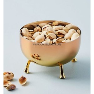 Bol en métal élégant et attrayant de qualité supérieure Design de feuille fait à la main Bol à chocolat de forme ronde Finition couleur argent - Product Image 6