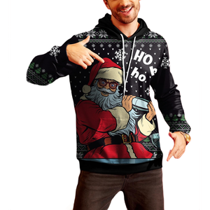 Sweats à capuche pour hommes Splicing Christmas à prix raisonnable haute qualité logo personnalisé Sweats à capuche de Noël pour hommes - Product Image 3