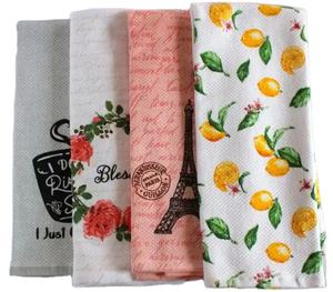 Serviette de cuisine éponge unie imprimée 100% coton MN éponge tissée et imprimée SUPER absorbant plusieurs couleurs brodées - Product Image 1