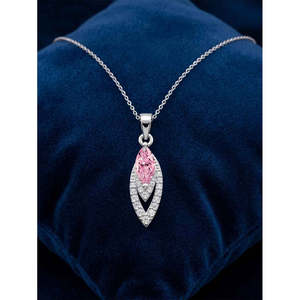 Collar con Colgante Vennie Plateado, Estilo Vintage, con Zirconia en Forma de Gota de Agua, Corazón y Marquesa, Bañado en Rodio, Ideal para Regalo de Compromiso - Product Image 2
