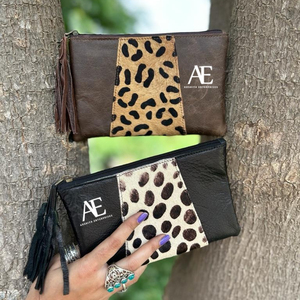 กระเป๋าหนังมีพู่พิมพ์ลายสัตว์สำหรับผู้หญิงมีสไตล์ที่ไม่ซ้ำใครมีเอกลักษณ์กระเป๋าใส่บัตรเอทีเอ็มหนังขนสัตว์ - Product Image 1