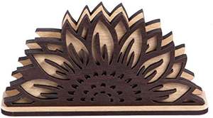 Porte-serviettes en bois moderne de taille personnalisée, décoration de table faite à la main pour la maison, l'hôtel, le restaurant - Product Image 4