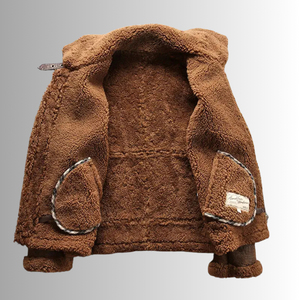 Chaqueta Bomber de Cuero Cálida de Alta Calidad para Hombre, Chaqueta Bomber B3 Clásica de Moda de Primera Calidad, Piel de Oveja Genuina - Product Image 3