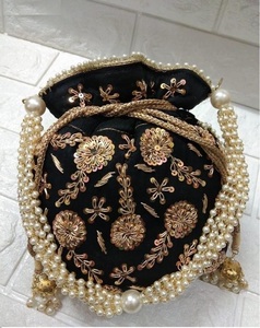 NEW COLLECTION of Stylish Wrist POTLI Bags WITH Crystal Glass Beads,stone,Pearl & DABKA EMBROIDERY for Party-Wear/<b>Wedding</b>=2024 - Product Image 2