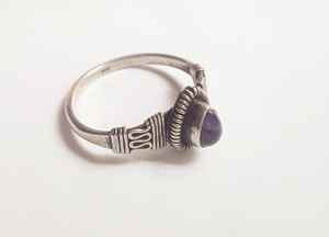 Vintage Women's Amethyst Ring Pear Cut Solid 925 Sterling <b>Silver</b> <b>Wedding</b> Engagement <b>Band</b> Wholesale Jewelry - Product Image 3