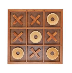 Fournisseur en gros de table basse rustique et traditionnelle Cadeau de jeux de décoration intérieure extérieure Plateau de jeu de société Tic Tac Toe en bois poli - Product Image 5
