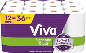Toallas de Papel Desechables Suaves y Absorbentes de 2 Capas Viva Signature, 12 Rollos Triples, 129 Hojas por Rollo - Product Image 2
