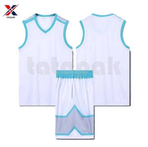Maillots de basketball personnalisés de haute qualité, respirants, imprimés en sérigraphie, antibactériens, anti-humidité, 100 % polyester, ensembles pour - Product Image 1