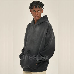 Hoodie unisexe personnalisé 2026 de haute qualité, brodé, épais, coupe oversize, 100 % coton lavé - Product Image 3