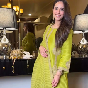 Costume Salwar en soie de Chinon de créateur pakistanais indien dernière Collection prête à l'emploi pour les femmes Heavy Duptta Ethnic Party Wear - Product Image 1