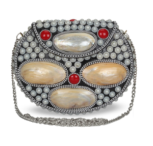 Top Trending Metallic <b>Silver</b> Plated Sling Bag for Wedding Bridal <b>Handbag</b> and Metal Clutch Handmade Bags. - Product Image 3