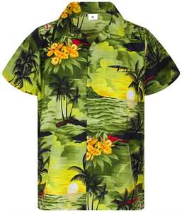 Men's Hawaiian 100% Cotton <b>Shirt</b> Floral Beach Palm Print Breathable Summer Holiday & Stag <b>Party</b> Top ODM Supply - Product Image 1