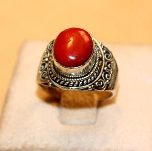 2024 vente chaude rouge corail bague réglage femmes bijoux cadeau personnalisé fête argent 925 classique canal technologie OEM - Product Image 5