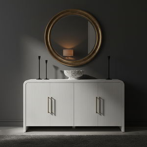 Meuble de salon moderne et écologique avec 4 portes à battants, couleurs vert et blanc, garantie 1 an - Product Image 6