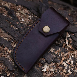 มีดพับได้พร้อมกระเป๋าหนัง,ใบมีดเหล็กดามัสกัสสำหรับกลางแจ้ง - Product Image 6