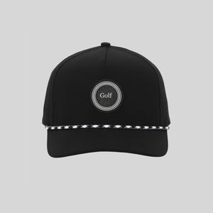 OEM Gorra de golf negra de 5 paneles Gorra de béisbol con Cierre trasero perforado Premium con logotipo personalizado para hombres. - Product Image 1
